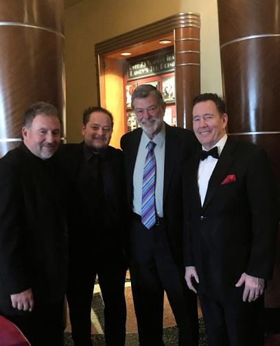 Frank Lamphere and his Las Vegas Rat Pack Jazz Trio (L-R) pianist Tony Branco, drummer Boris Shapiro, bassist Ken Seiffert and vocalist Frank Lamphere 2020